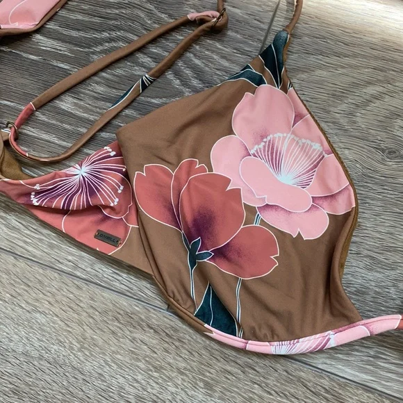 O’NEILL BIKINI TOP FLORAL SIZE L - Picture 2 of 3